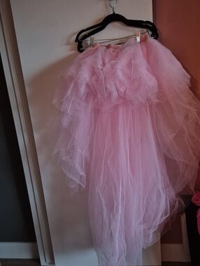 Sugar Thrillz Pink Layered High-Low Tulle Skirt